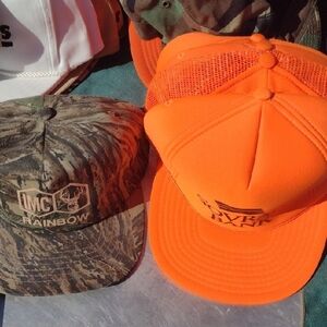Orange and Camouflage Caps(5) NWT